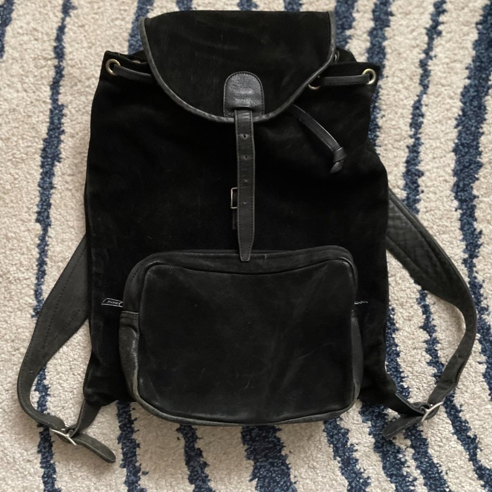 Black Suede Back Pack